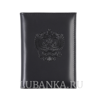 Обложка для автодокументов Россия с картхолдером черная
