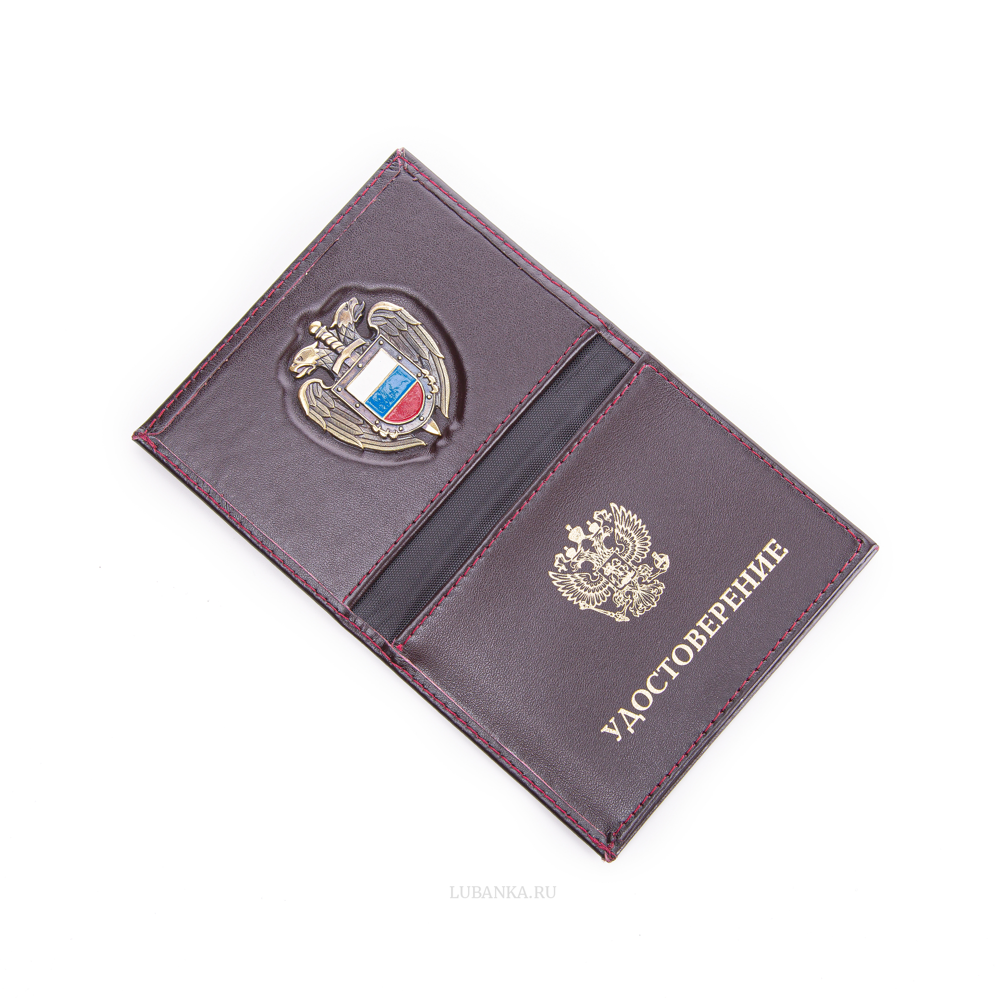 Обложка для удостоверения ФСО с жетоном бордовая