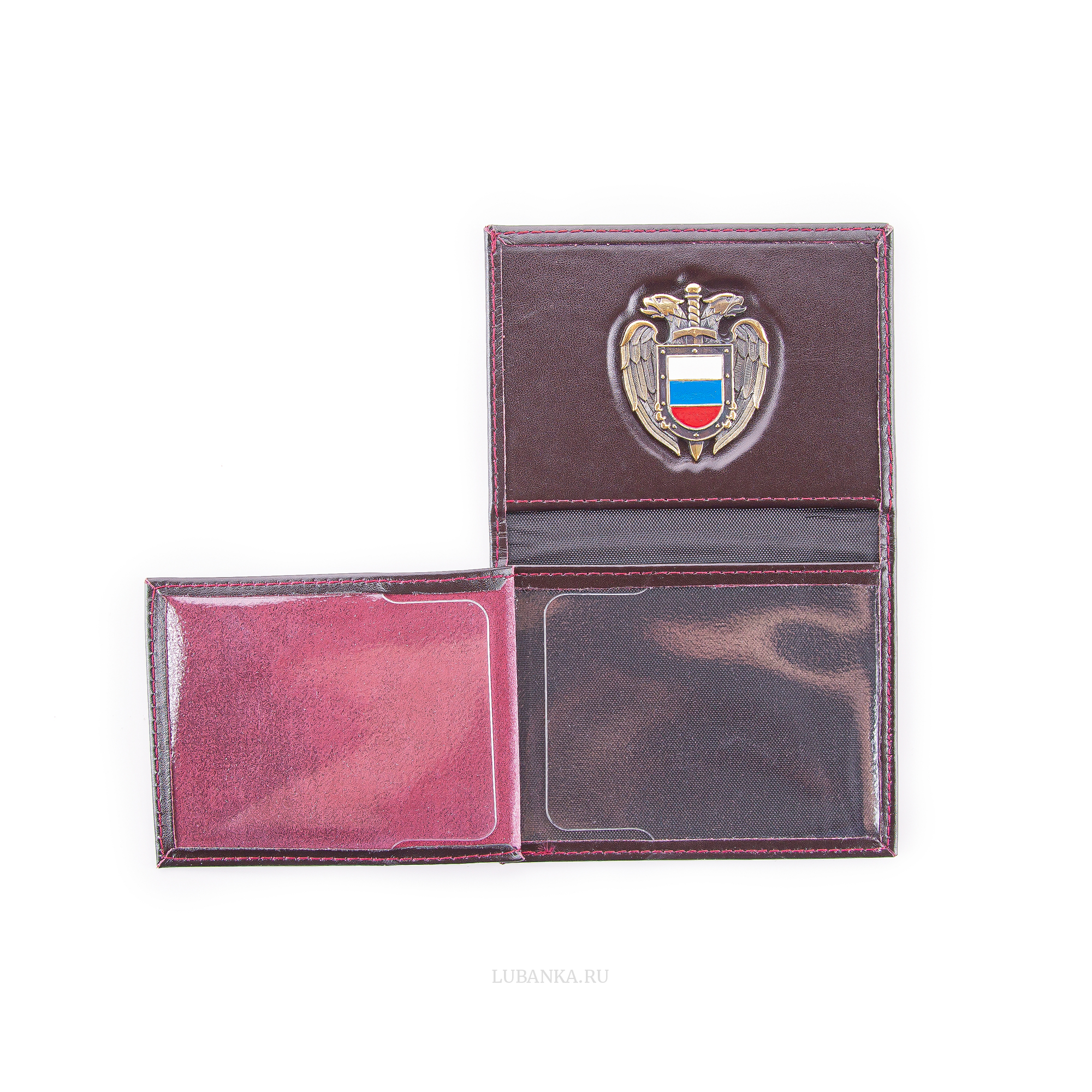 Обложка для удостоверения ФСО с жетоном бордовая