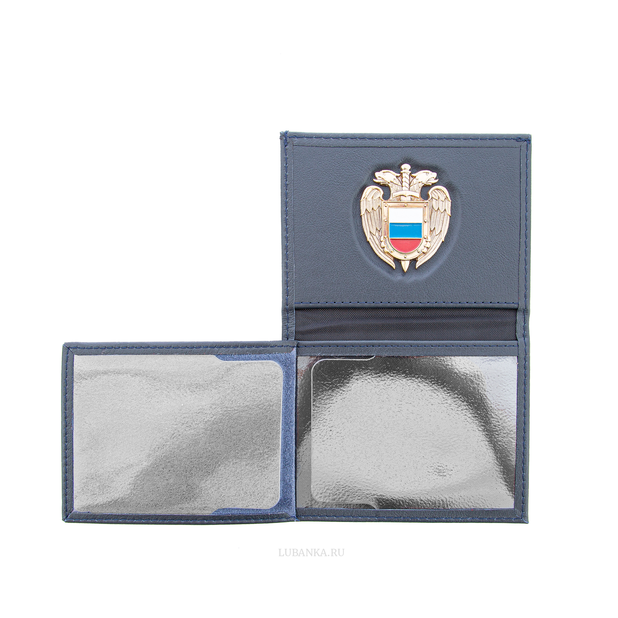 Обложка для удостоверения ФСО с жетоном темно синяя