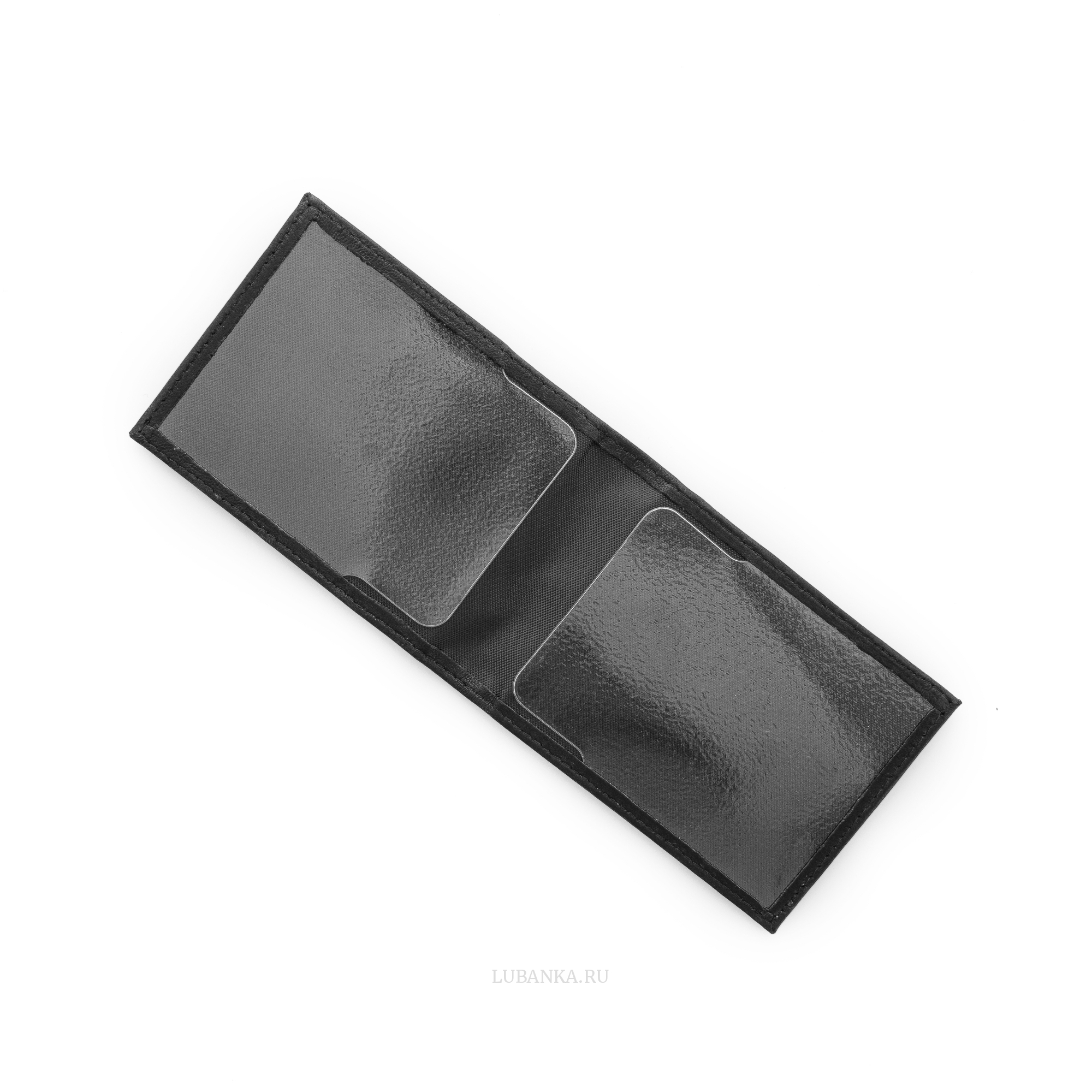 Обложка для удостоверения Министерство Юстиции с жетоном узкая пухлая черная