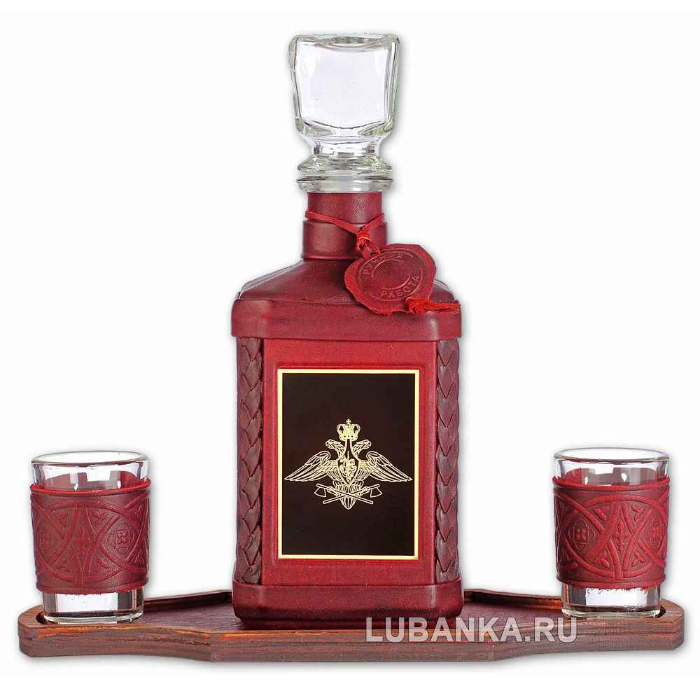 Набор для водки «Инженерные войска» бордовый