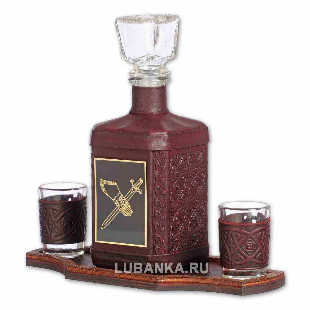 Набор для водки «Департамент собственной безопасности» бордовый