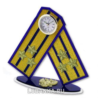 Часы настольные «Погоны полковника ФСБ»