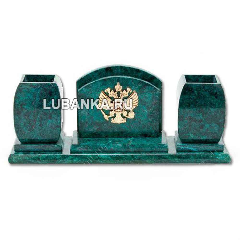 Настольный набор для руководителя «Герб России» из камня