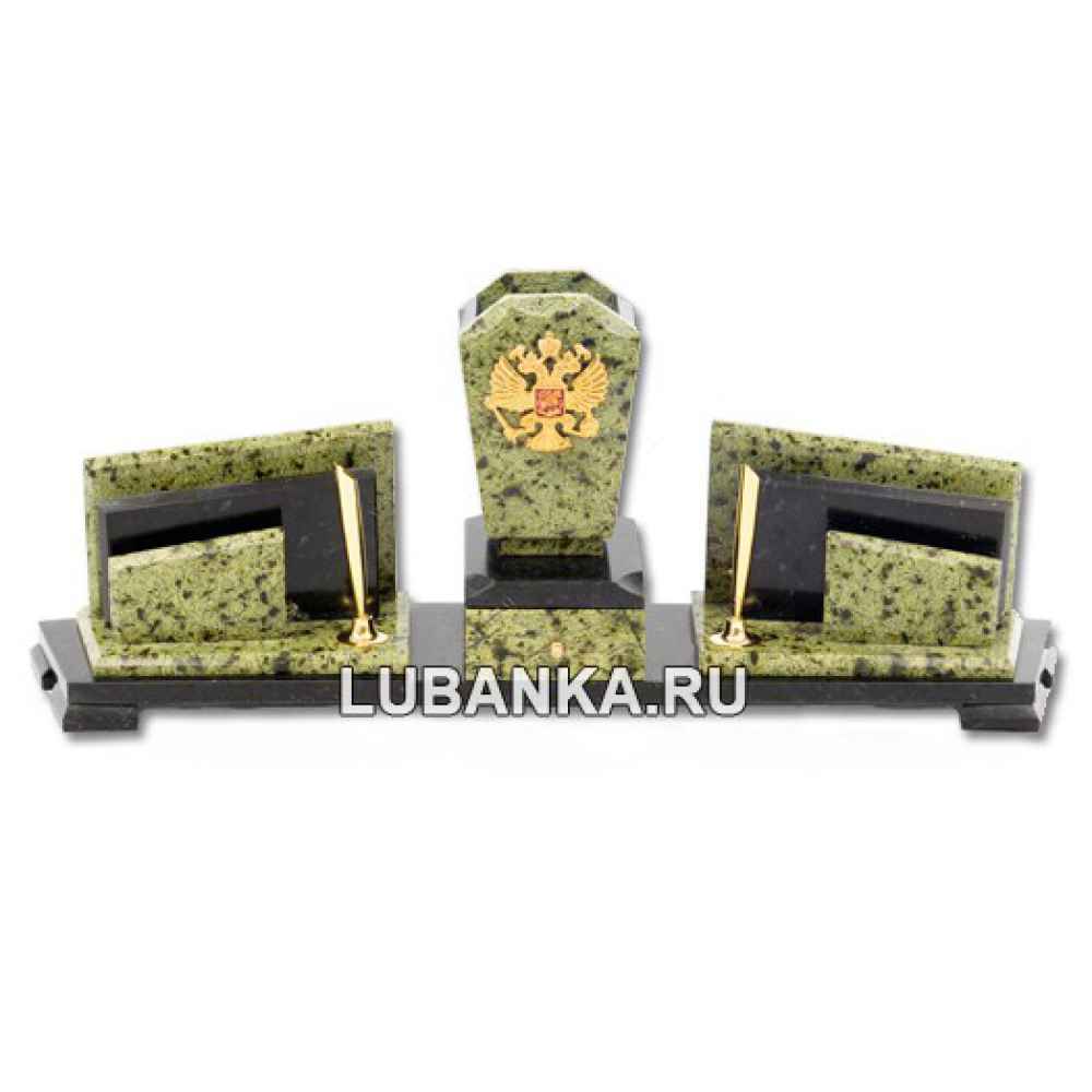 Настольный набор для руководителя «Герб России» из камня