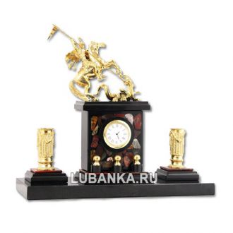 Настольный набор для руководителя «Георгий Победоносец» из камня